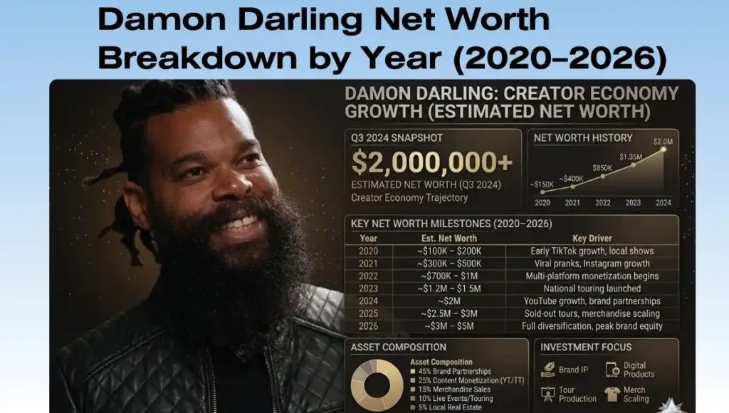 Damon Darling Net Worth Breakdown by Year (2020–2026)